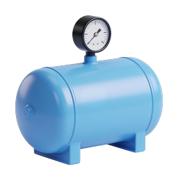 Pressure Tank Icon - 3D Industrial Storage Gauge