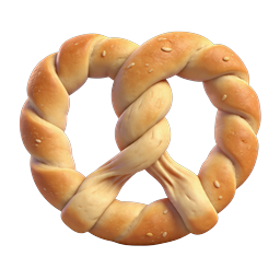 Ícone 3D realista de pretzel para designs de comida e padaria