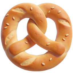 Ícone 3D Realista de Pretzel - Padaria e Lanche