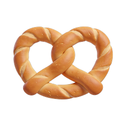 Ícone de Pretzel 3D - Dourado e recém-assado