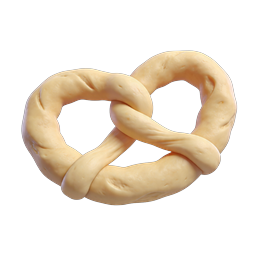 Icona di coppia di pretzel intrecciati | Simbolo di panetteria 3D realistico