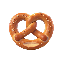 Pretzel Snack Icon - 3D Realistic Bakery Food