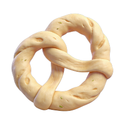 リアルな 3D プレッツェル スナック アイコン | ベーカリー フード デザイン