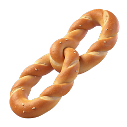 Realistic 3D Pretzel Snack Icon with Salt Crystals