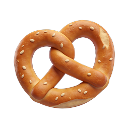 Ícone 3D realista de Pretzel com cristais de sal