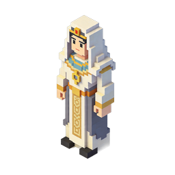 Isometric Priest Character Voxel Icon for Games