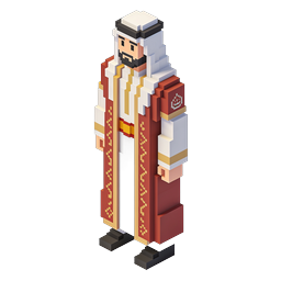 Voxel Priest Clergy Character Icon - 3D Isometric