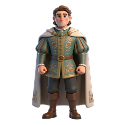 3D Prince Character Icon - Royal Nobleman Fantasy Design