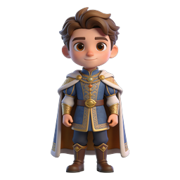 Prince Knight Character Icon - 3D Cartoon Hero