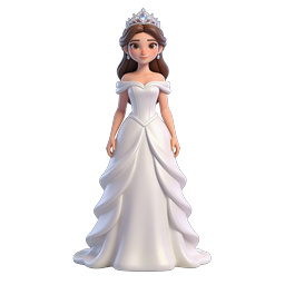 Princess Bride Character Icon - 3D Wedding Gown