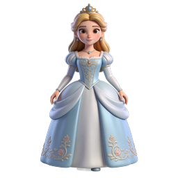 Princess Character Icon - 3D Clay Style Royalty Design