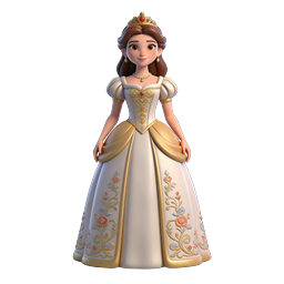 Regal Princess Dress Icon for Fantasy Projects