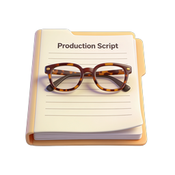 Production Script with Glasses 3D Icon