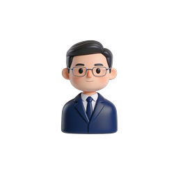 Icône d'avatar 3D d'homme d'affaires professionnel