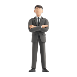 Professional Businessman 3D Icon - Corporate Character