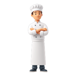 Professional 3D Chef Character Icon for Restaurant Apps