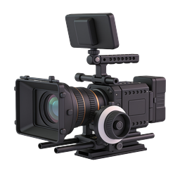Professional Video Camera Icon - Cinema Rig 3D Render