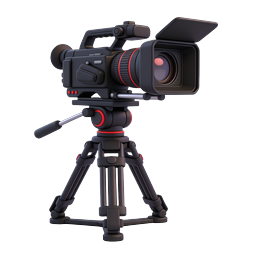 Professionelles Videokamera-Stativ-Icon | 3D-Medienausrüstung