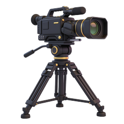 Professional Video Camera with Tripod 3D Icon