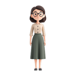 Icona personaggio donna professionista 3D