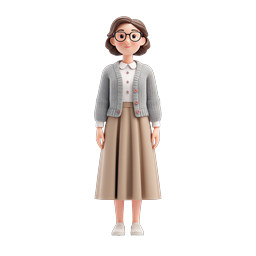 Professional Woman Character 3D Illustration Icon