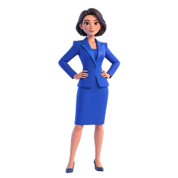 Professional Businesswoman 3D Character Icon