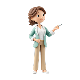 Icona personaggio 3D di un'insegnante professionista