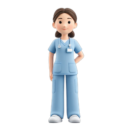 Friendly Nurse Character Icon for Healthcare Use