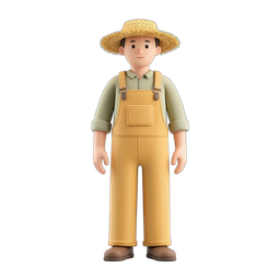 Charming Farmer Figure Icon for Agriculture Projects