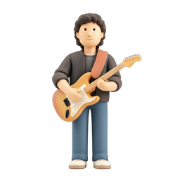Vibrant Guitar Player Icon for Music Projects