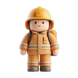 Playful Firefighter Icon for Safety and Education