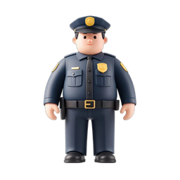 Friendly Police Officer Icon for Community Safety