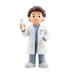 Friendly Scientist Character Icon for Education & Science