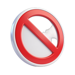 Prohibition Icon - 3D Red Forbidden Symbol