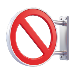 Realistic 3D Prohibition No Entry Sign Icon