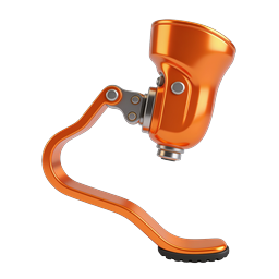 Prosthetic Leg 3D Icon - Medical Prosthesis Illustration
