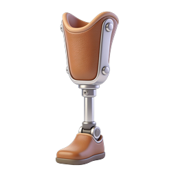 Realistic Prosthetic Leg Icon | Medical 3D Illustration