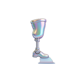 ホログラフィック義足 3D 医療アイコン