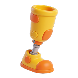 Prosthetic Leg 3D Icon - Clay Style Medical Symbol
