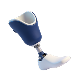 Prosthetic Leg Icon - 3D Medical Equipment Illustration