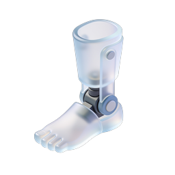 Prosthetic Leg 3D Icon - Medical Glass Design