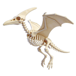 Pterodactyl Skeleton 3D Icon | Prehistoric Fossil