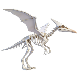 Pterodactyl Skeleton Icon | 3D Realistic Dinosaur Fossil