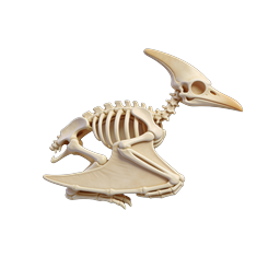 Pterodactyl Skeleton 3D Icon | Prehistoric Fossil Design