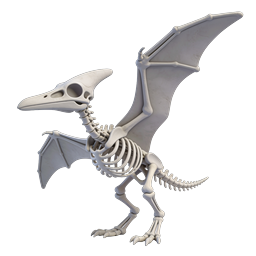 Pterodactyl Skeleton 3D Icon | Prehistoric Flying Reptile