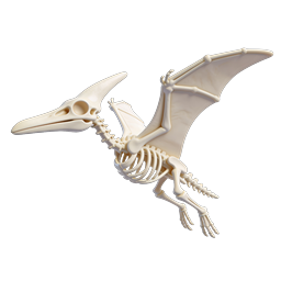 Pterosaur Skeleton 3D Icon - Prehistoric Flying Reptile