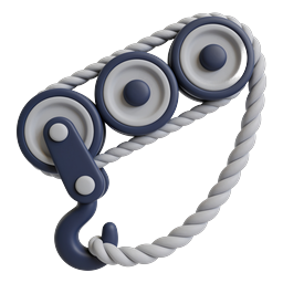 Pulley Hoist Mechanism 3D Icon | Mechanical Lifting