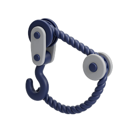 Pulley Hook System 3D Icon for Climbing & Lifting