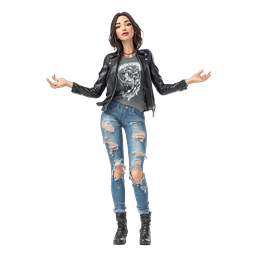 Punk Girl Character Icon - Edgy 3D Female Avatar