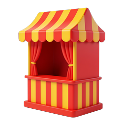Colorful 3D Puppet Theater Booth Icon